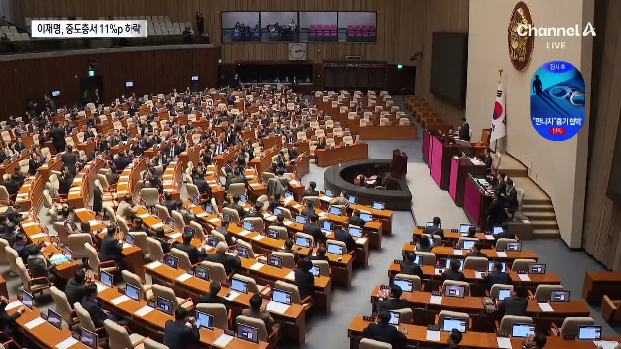 중도 지지율 이재명 ‘11%p’ 하락
