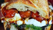 Burrata Caprese Sandwich with Cherry Tomato