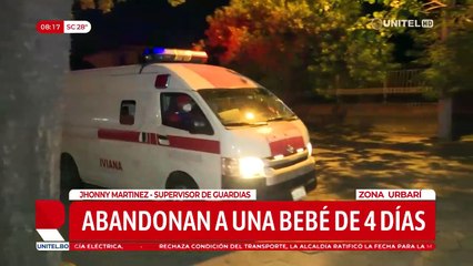 Una bebé fue abandonada en un hotel en la zona de Urbarí en Santa Cruz de la Sierra