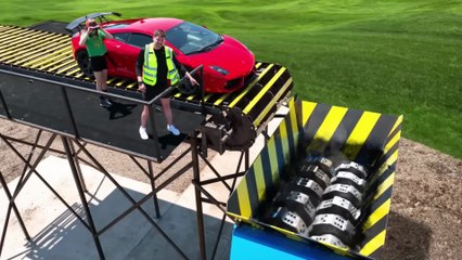 "Lamborghini Vs World's Largest Shredder 😱🔥 | MrBeast Extreme Challenge💵"