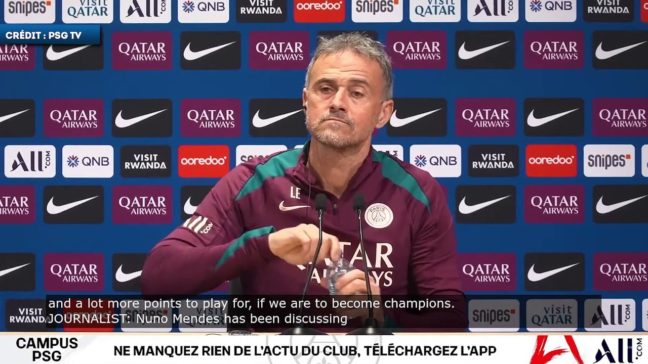 Luis Enrique ne sent pas Nuno Mendes perturbé