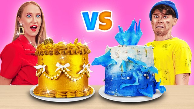 NOUVEAU 123 GO! Défi de Décoration de Gâteau Riche VS Pauvre 🍰 Qui Fait le Gâteau le Plus Beau ?