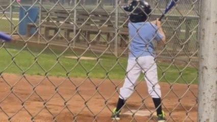 Little boy's first baseball practice features a comical headshot moment