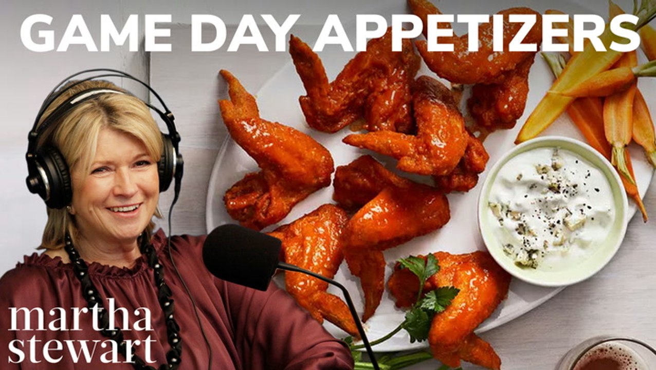 Martha Stewart's Best Game Day Appetizers | Cheese Ball, Chicken Wings, and Crudités
