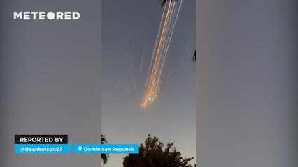 The Elon Musk (SpaceX) rocket explodes over the Caribbean