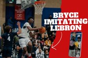 Bryce James balls out in front of LeBron and Bronny and has NBA recruiters excited for his basketball future