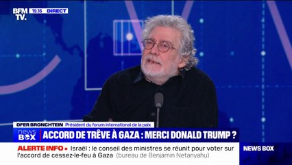 Cessez-le-feu à Gaza: "Ça m'attriste de dire qu'il (Trump) a beaucoup de mérite", déclare Ofer Bronchtein, président du forum international de la paix