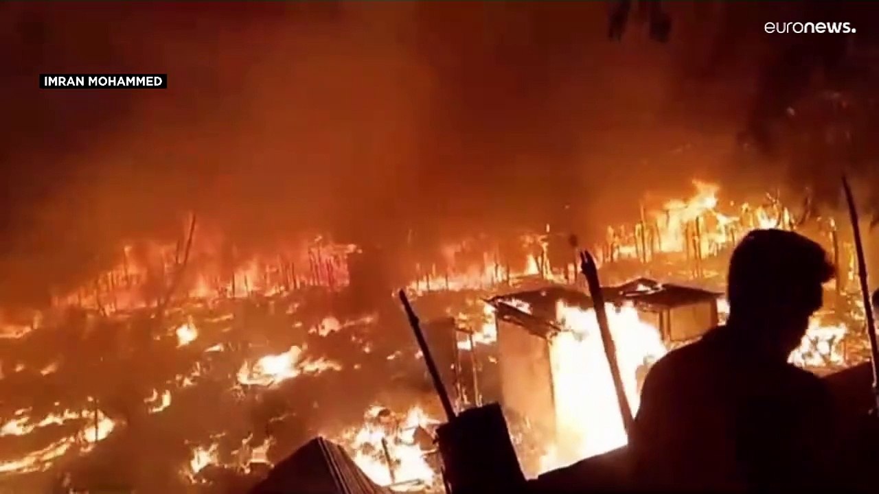 حرائق كارثية تدمر نحو 100 منزل بمخيم في بنغلاديش كان يؤوي لاجئين مسلمين من أقلية الروهينغا