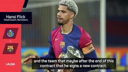 Flick remains hopeful on Araujo extending Barca stay