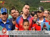 Liceo Militar General del Pueblo Soberano Ezequiel Zamora fue surtido con equipos deportivos