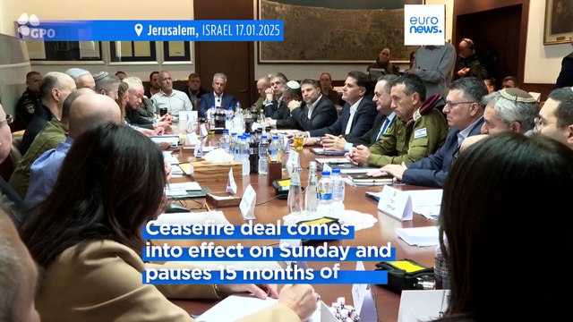 Israel's cabinet approves Gaza ceasefire deal, fighting will be paused on Sunday