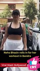 Neha Bhasin rolls in for her workout in Bandra