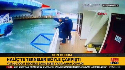Haliç'te korkutan tekne kazası | Video Haber