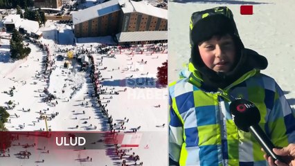 Uludağ'da kayakçıların çilesi: Sömestrın ilk günü izdiham yaşandı