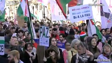 Da Barcellona a Londra, in piazza per Gaza alla vigilia della tregua