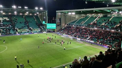Clydebank fans thank their fans following the 3-0 defeat to Hibs