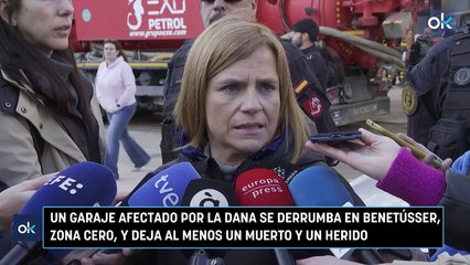 Un garaje afectado por la DANA se derrumba en Benetússer, zona cero, y deja al menos un muerto y un herido