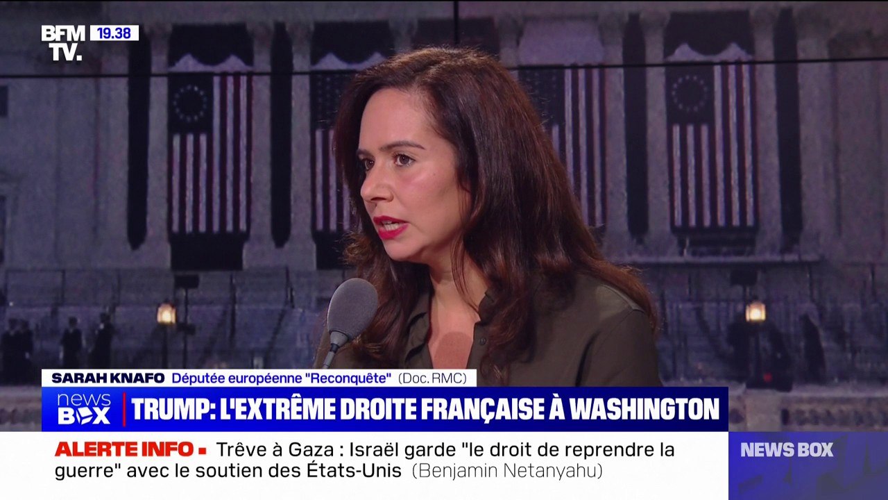 "Je pense que ça signifie quelque chose sur ce que l'on représente en France": Sarah Knafo, députée européenne "Reconquête", réagit à son invitation à l'investiture de Donald Trump aux États-Unis