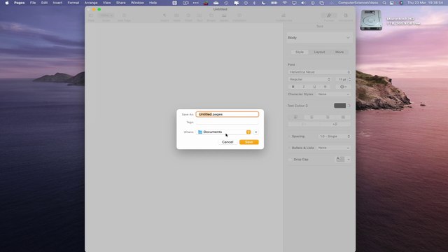 How to SAVE Your Document On the Pages Application Using a Mac - Basic Tutorial | New
