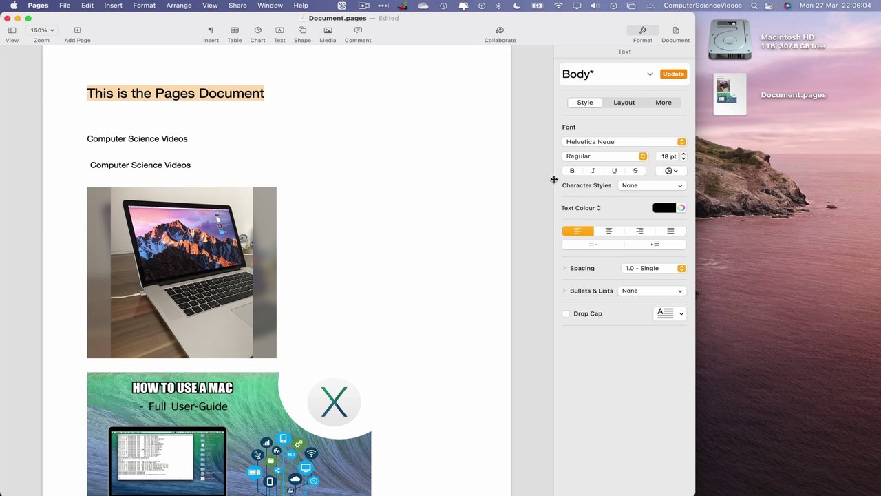 How to INSERT a Title to a Document On the Pages Application Using a Mac - Basic Tutorial | New