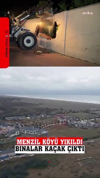 Sakarya'da bulunan Menzil Köyü kaçak olduğu gerekçesiyle yıkıldı. #sakarya #menzil #köy #sondakika