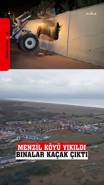 Sakarya'da bulunan Menzil Köyü kaçak olduğu gerekçesiyle yıkıldı. #sakarya #menzil #köy #sondakika