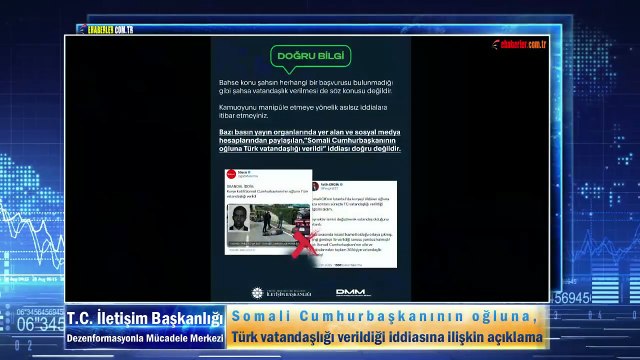 Somali Cumhurbaşkanının oğluna, Türk vatandaşlığı verildiği iddiasına ilişkin açıklama