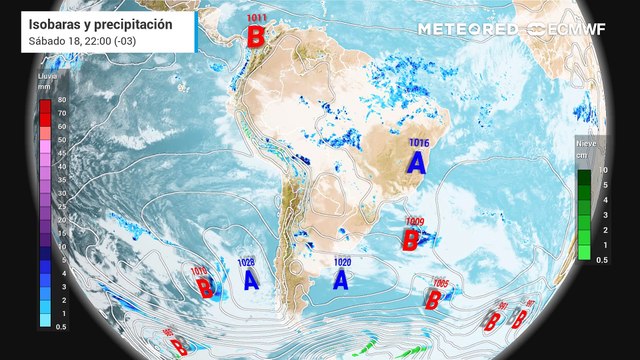 Alta presión del Pacífico dará paso a sistemas frontales con la posibilidad de lluvias hasta el Biobío