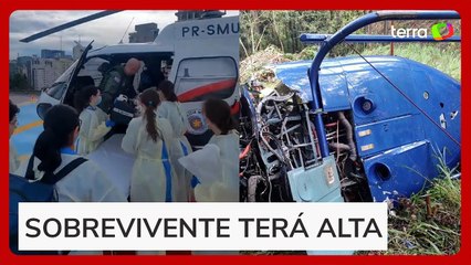Menina resgatada em acidente de helicóptero está bem e deve receber alta em breve, diz assessoria