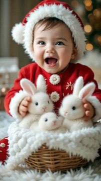 Adorable Baby with Bunnies 🐰💕 #adorable #viral #trending #trendingnow #fypシ