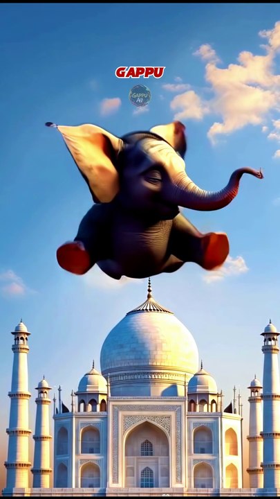 Cute Baby Elephant Dancing On The Taj Mahal #ai #animals #animal #tajmahal #funny #funnyvideo