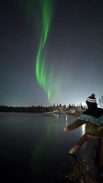 Sound on - Awesome night of rock skipping under northern lights in Fairbanks, Alaska!