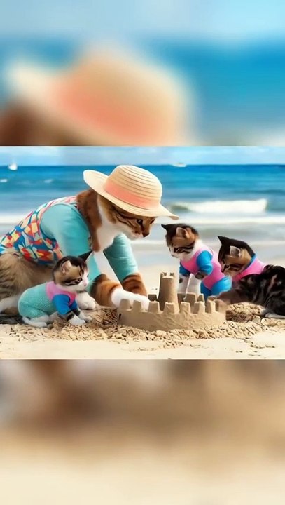 Cute Cats at the Beach - Funny Cats Doing Human Things