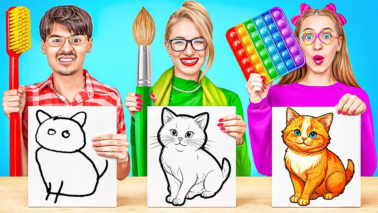 NOUVEAU défi de dessin 123 GO! CHALLENGE en famille ! Incroyables astuces artistiques