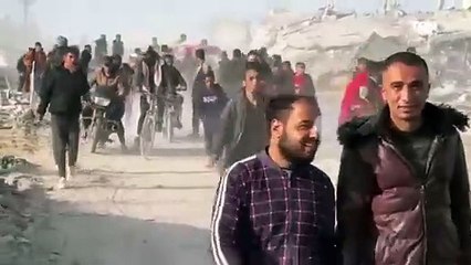 مشاهد عودة الفلسطينيين إلى رفح الفلسطينية