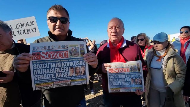 Liman inşaatı eyleminde Sözcü’ye destek “Sözcünün sesini susturmak halkın sesini susturmaktır”