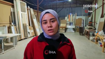 19 yaşındaki mobilya ustası Hatice Kübra babasının izinden gidiyor
