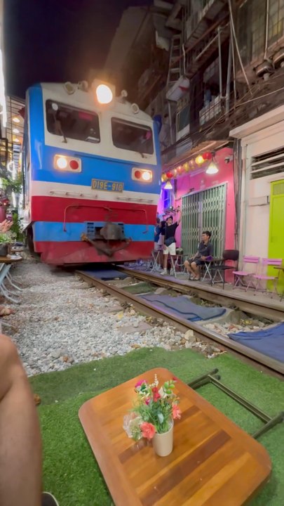 “Experience thrill and adventure,Train street Hanoi 🇻🇳