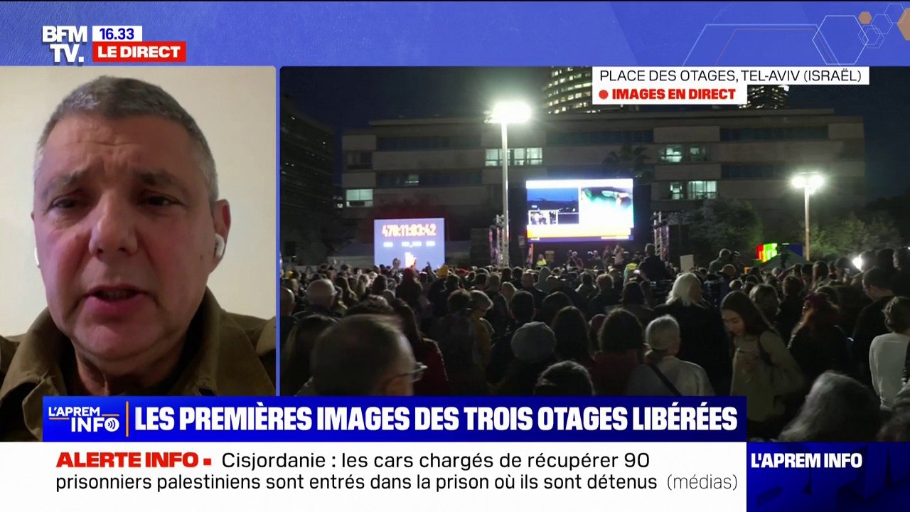 "Les trois otages sont toujours dans la bande de Gaza, dans les véhicules de la Croix Rouge, en route vers Israël", selon le porte-parole de l'armée israélienne
