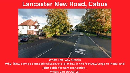 Fylde & Wyre roadworks Jan 20-26