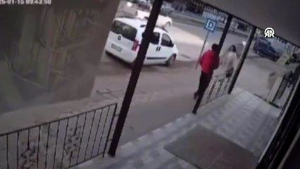 Kadına şiddet güvenlik kamerasında