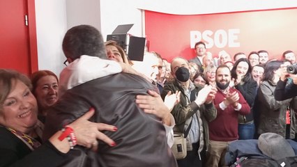 Francisco Lucas, este domingo, tras ganar las primarias a la secretaria general del PSOE en la Región de Murcia.