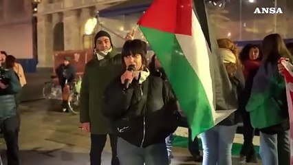 Torino, presidio pro Palestina dopo il cessate il fuoco a Gaza