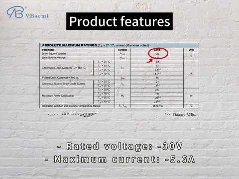 SI2343ADS-T1-GE3-VB is a SOT23 package P-Channel field effect MOS tube