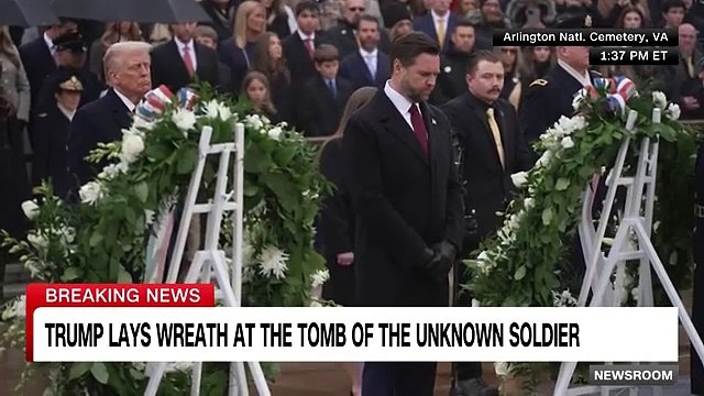 Trump and Vance lay wreaths at the Tomb of the Unknown Soldier