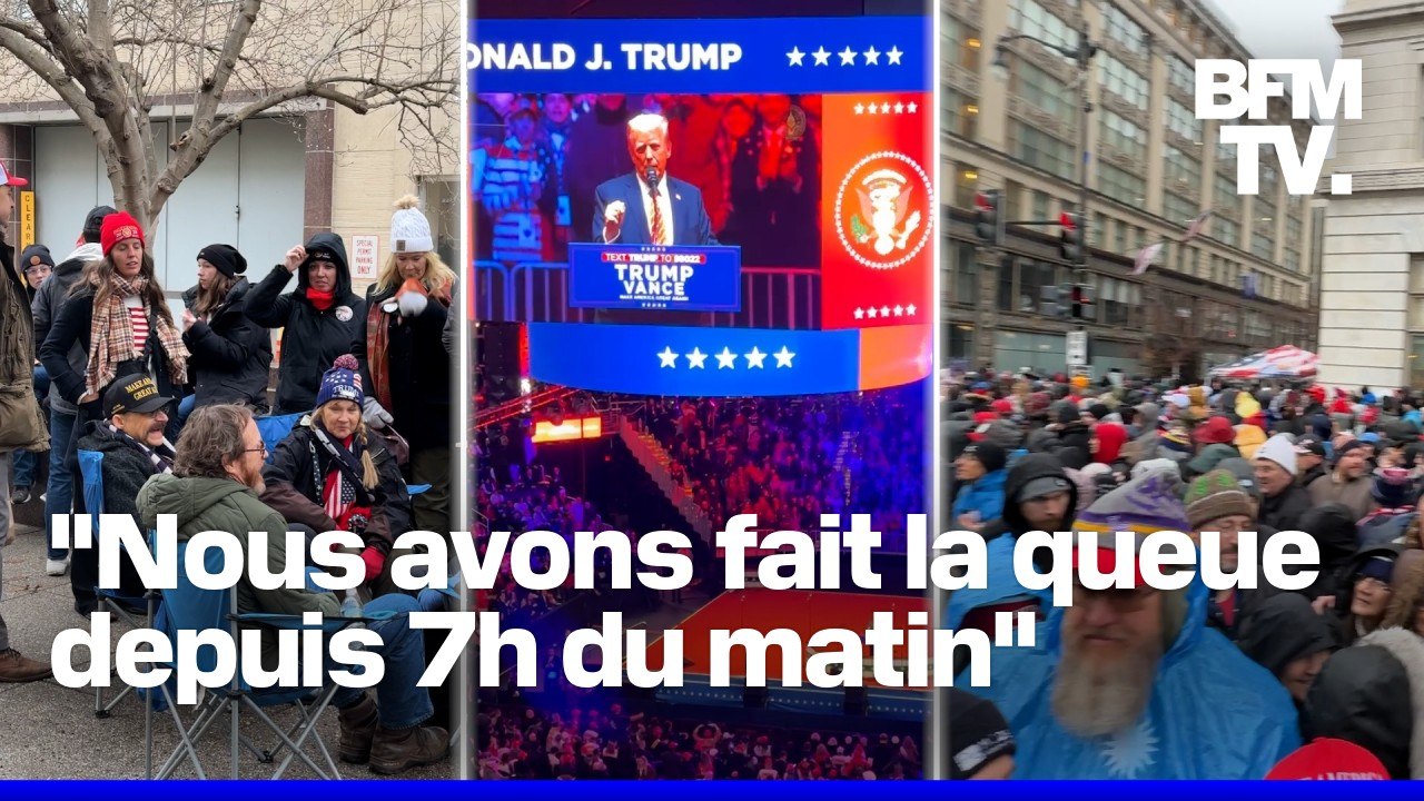 "Nous voulions vraiment être ici": 20.000 supporters de Donald Trump ont fait des heures de queue dans le froid pour assister à son meeting