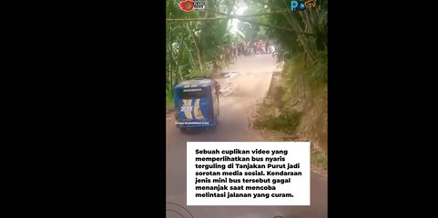 Viral Video Perjuangan Bus Lewati Jalan yang Ambles di Cianjur