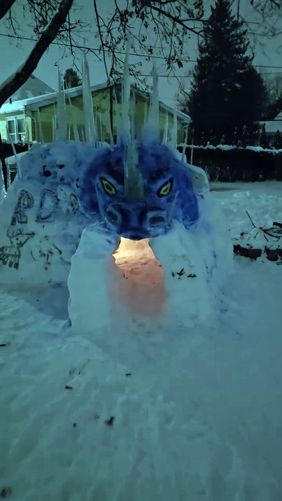 The Ice Dragon Igloo is the ultimate snow fort. #igloo #winter #snowfort
