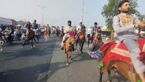વરરાજાએ 100 અશ્વો સાથે જાન જોડી, માર્ગો ઘોડાના ડાબલાના અવાજથી ગુંજ્યા, પૈસાનો પણ વરસાદ