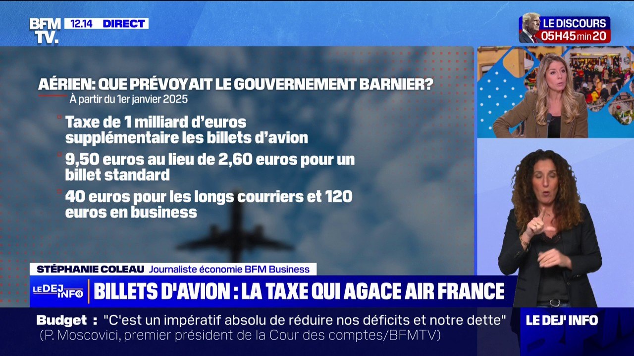Billets d'avion: le patron d'Air France-KLM estime qu'augmenter la taxe serait "irresponsable"